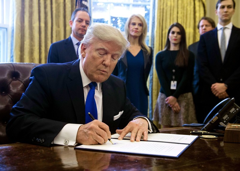 President Trump has signed a raft of restrictive executive orders since taking office. © NICHOLAS KAMM/AFP/Getty Images