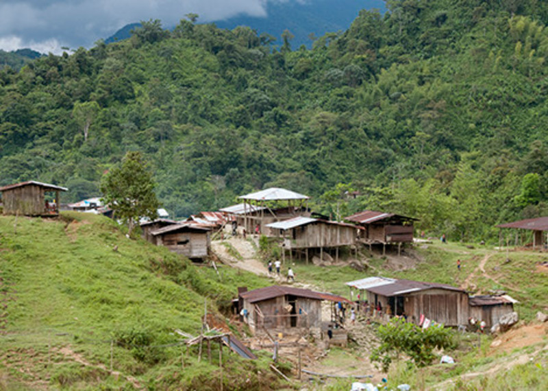 Dwellings in Aguasal, the main settlement of the resguardo Alto Andágueda © Steve Cagan.