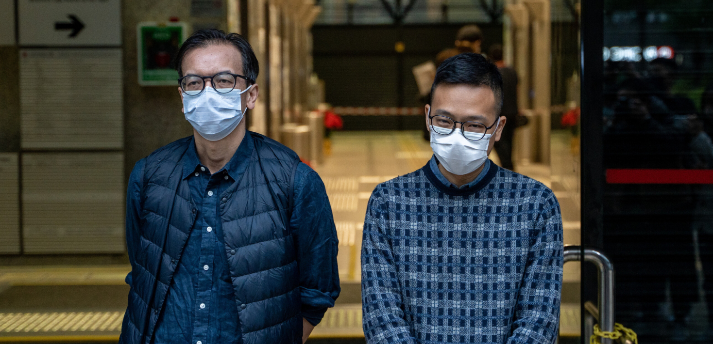 (Left) Former Chief Editor of Stand News Chung Pui-kuen and (Right) Former Acting Chief Editor of Stand News Patrick Lam