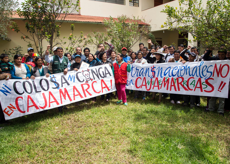 Representantes de la Plataforma Interinstitucional Celendina en contra del proyecto minero Conga en Cajamarca, Perú