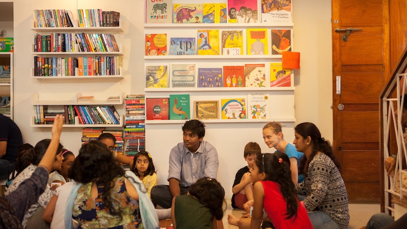 Des élèves et des parents parlent du harcèlement au Lightroom Bookstore, lors d’un évènement organisé par Amnesty International Inde, Bangalore, Inde, 30 mai 2015 © Amnesty International Inde